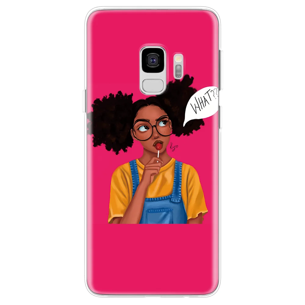 Черный чехол для девочки Melanin Poppin Aba Samsung Galaxy A7 A9 2018 A40 A50 A30 A60 A70 A20 A20e A10 силиконовый