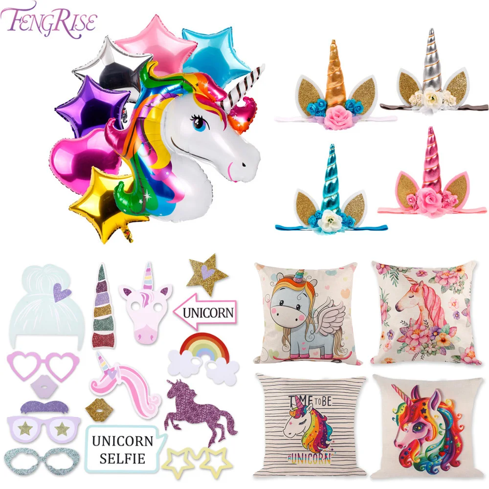 

FENGRISE Rainbow Unicorn Party Decoration Photo Booth Props Unicorn Light Balloon Banner Unicorn Birthday Event Party Supplies