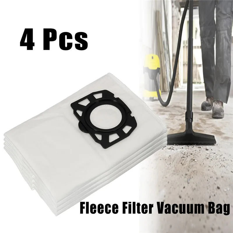 

4Pcs Fleece Filter Vacuum Bags Fit for Karcher WD 4.290 MV 4 MV 5 WD 5.200 MP WD 5.600