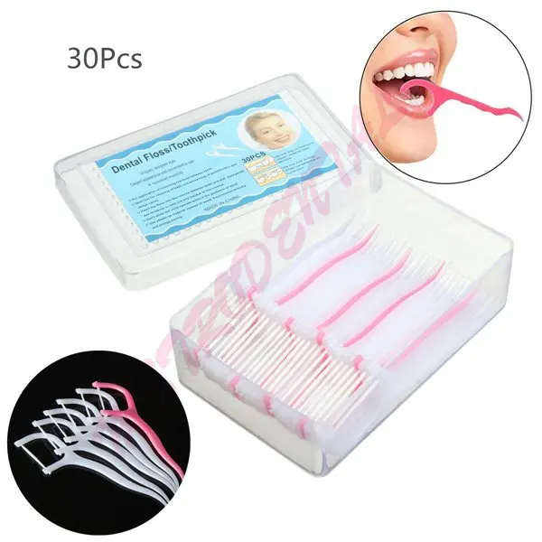 30 шт для ухода за межзубным пространством стоматологические зубочистки палочки чистка зубов щетка с зубной нитью зубочистки