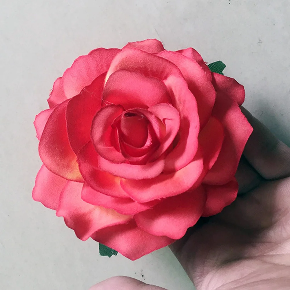 sunset red Мода Diy головной убор аксессуары для волос для свадьбы Флокированная Ткань Цветок Желтой Розы Шпилька заколка для волос вечерние аксессуары - Цвет: sunset red