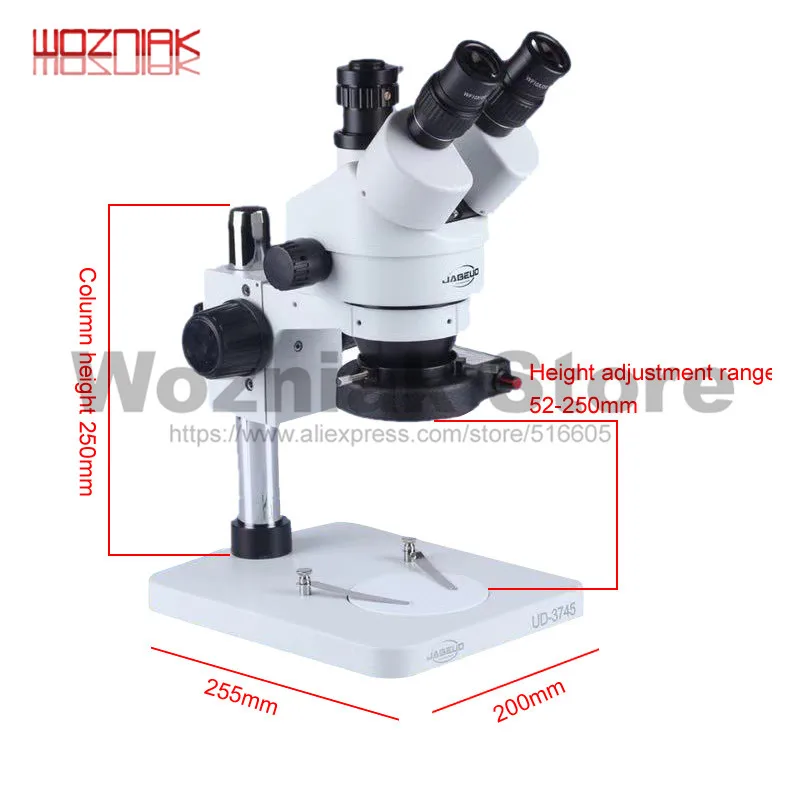 Тринокулярный микроскоп высокой четкости 7-45 раз непрерывный зум дополнительный алюминиевый сплав коврик для мобильного телефона BGA обслуживание