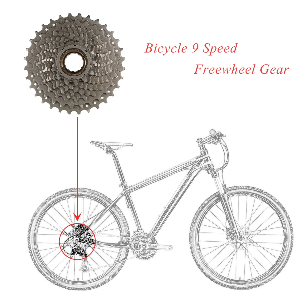 MTB Mountain Bicycle Freewheel 9S Cassette 9 Speeds Flywheel Crankset Parts with Threaded Replacement | Спорт и развлечения