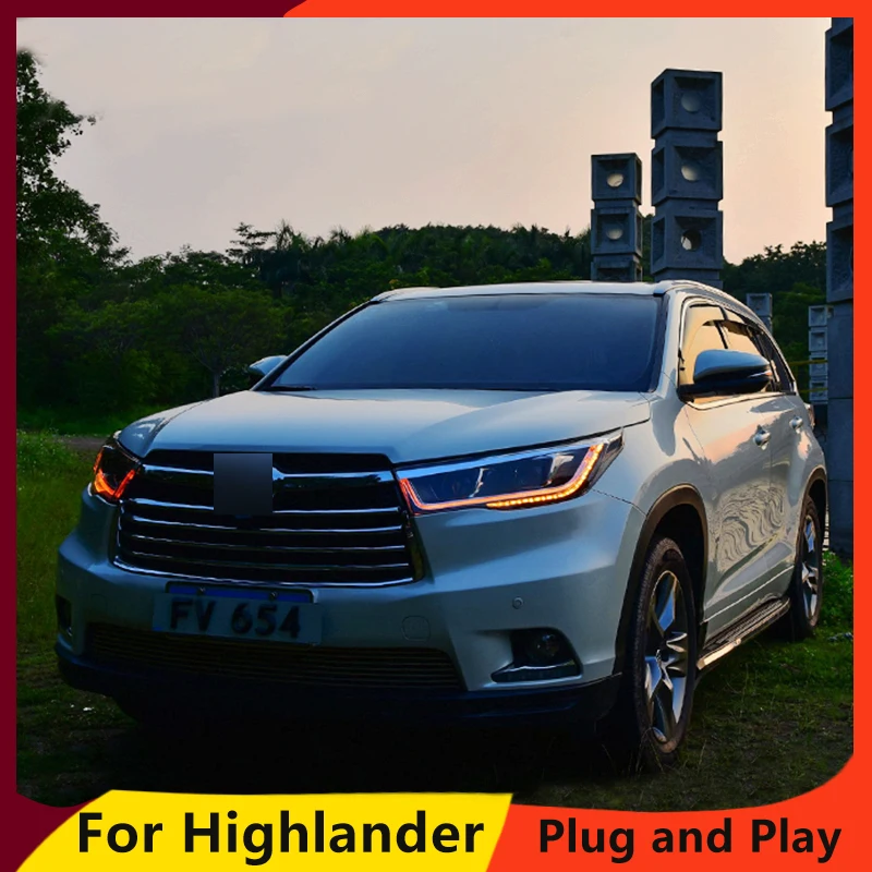 Perfect KOWELL Car Styling For Toyota HIGHLANDER headlights For HIGHLANDER head lamp Angel eye led DRL front light Bi-Xenon Lens xenon 1