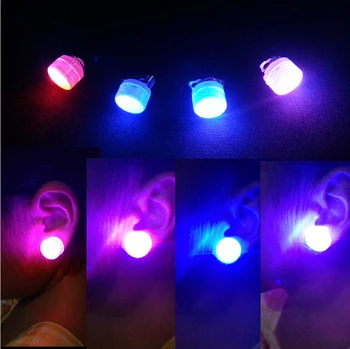 

200PCS LED Flashing Light Stainless Steel Rhinestone Ear Stud Earrings Jewelry Rave Toys Gift LED Earrings Christmas Party