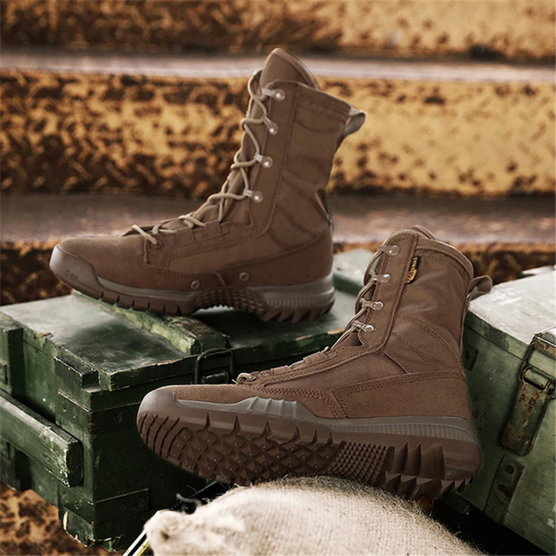 Мужские зимние армейские ботинки-дезерты; Легкие военные ботильоны; мужские тактические кроссовки на шнуровке; Армейская Обувь для тренировок; AA60625