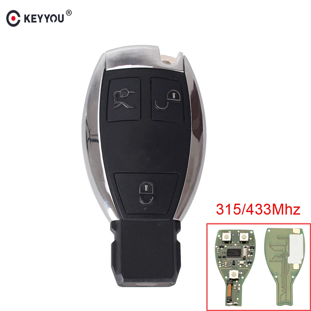 

KEYYOU Smart Key 3 Button 315/433MHz For Mercedes Benz E200 E220 E230 Auto Remote Controller Key Support NEC And BGA 2000+ Year