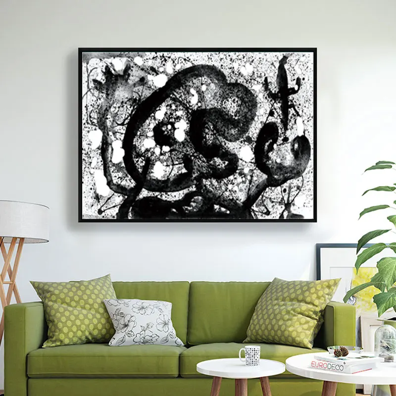 

Modern Abstract Canvas Painting Black and White Posters and Prints Wall Art Pictures For Living Room Home Decor No Frame