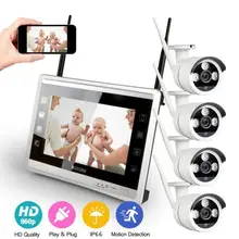 4CH NVR Wi-Fi камера видеонаблюдения Камера Системы 4 шт 720 P HD на открытом воздухе Беспроводной CCTV комплект видеонаблюдения Системы P2P ONVIF