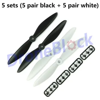 

5 sets 5040/1045 Propellers Push-Pull CW/CCW RC Quadcopter Blade Parts Drones Spare Parts Black and White 5x4 6x4 10x4.5