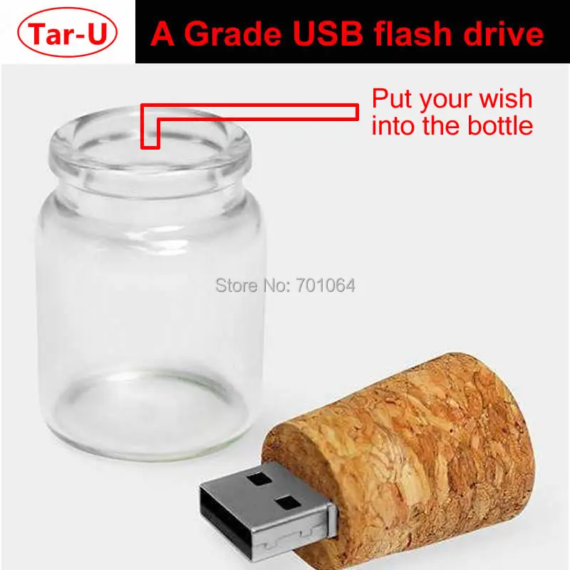 Горячее стекло дрейф Желая бутылка usb флэш накопитель карта памяти Флешка