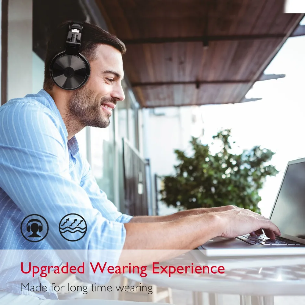 Oneodio cancelación del ruido auriculares V4.1 auriculares Bluetooth Wireless-Ear estéreo inalámbrico + Cable de auriculares para teléfonos móviles PC nuevo - 6