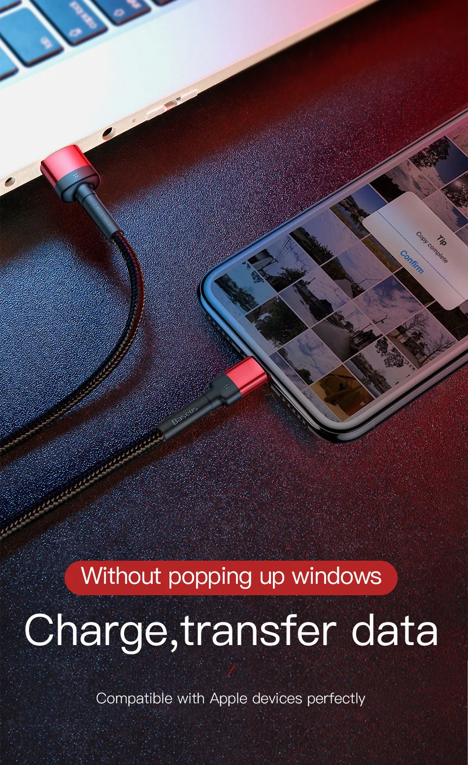 Baseus 2.4A USB кабель обновленный Реверсивный кабель для быстрой зарядки для iPhone X Xs 8 7 iPad мини мобильный кабель для зарядки телефона шнур для передачи данных