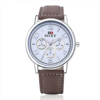 

Men's Leather Watch Casual Three Eyes Luxury Men Fashion Business Sports Quartz Wrist Watch Relogio Masculino erkek kol saati