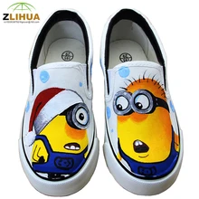 JUP Kids Boys Girls baby Totoro Game Zombies Monster Simpson Despicable Me Minion Sunflower High Top Hand Painted Canvas Shoes