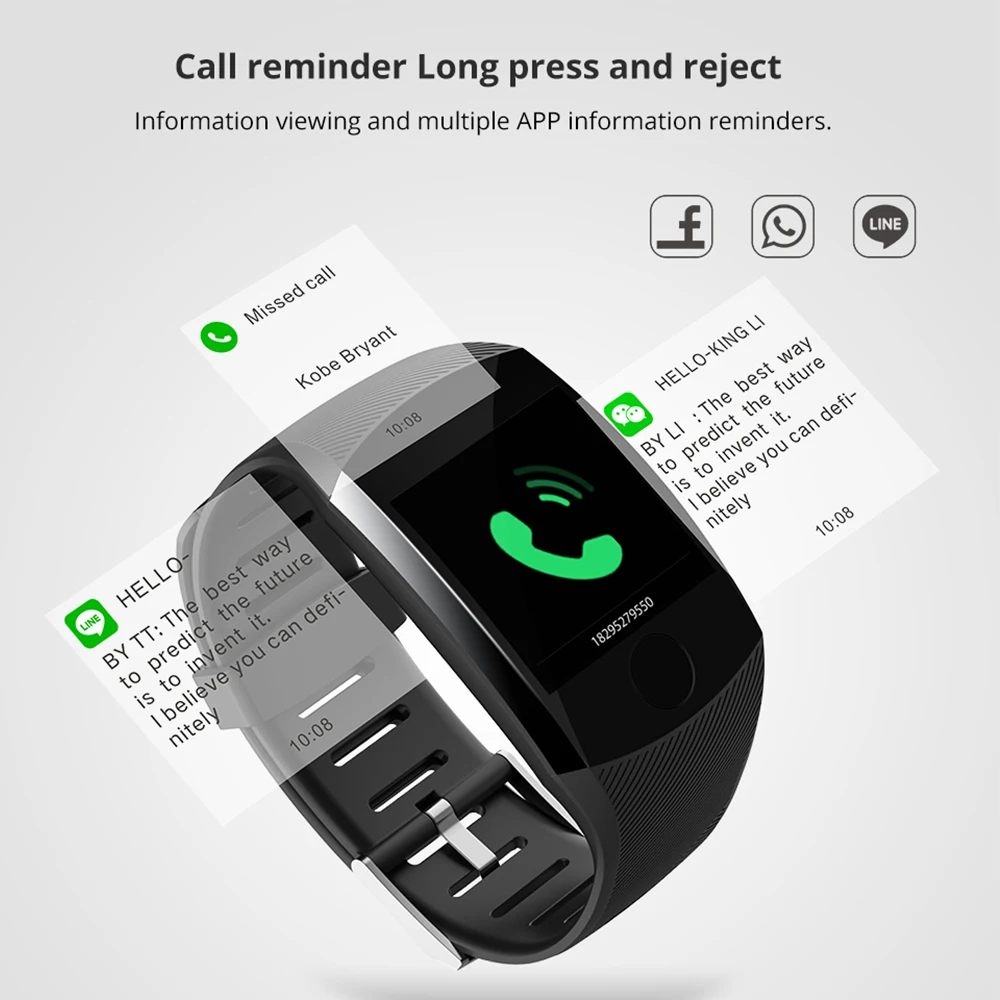  Makibes B01 Smart Band Men Women Bluetooth Fitness Tracker Bracelet IP67Waterproof Smart Watch Bloo - 32999424339
