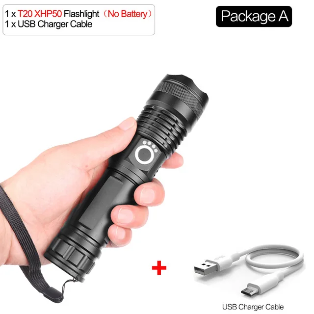 Super Bright Lamp xhp70.2 most powerful flashlight Best Camping, Outdoor usb Zoom led torch xhp70 xhp50 18650 or 26650 battery - Испускаемый цвет: Package A