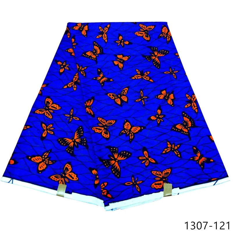 Мода полиэстер воск принты ткань Анкара бинта реальные воск высокое качество 6 ярдов африканская ткань для вечерние платье 1307