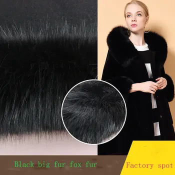 

Autumn and winter stock artificial fur black imitation fox fur high-grade plush black coat fur collar
