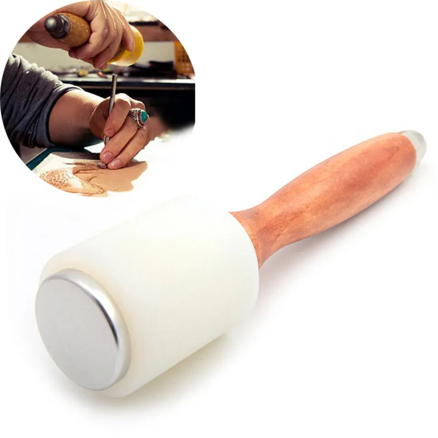 

New Leather Carving Hammer 1PC Leathercraft Nylon Hammer Mallet Leather Carving Hammers Cowhide Sew Leather Tool 0524#30
