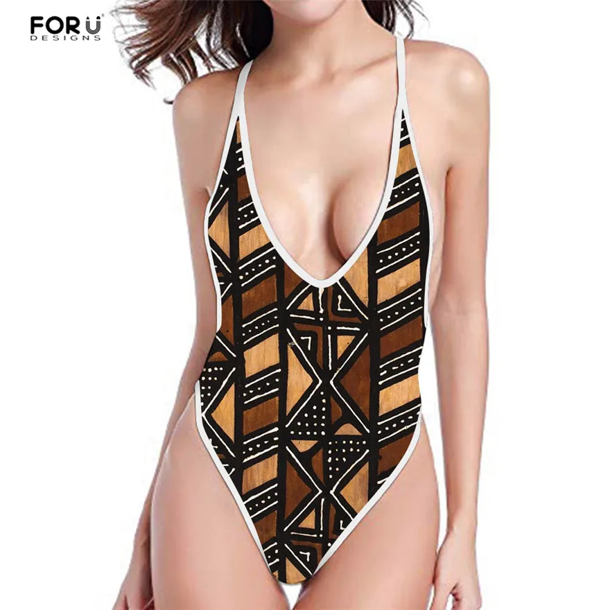 FORUDESIGNS One-piece Suits Swimwear Women Vintage African Printing Summer Swimming Suit for Female One Piece Bathing Wear XXL FORUDESIGNS One-piece Suits Swimwear Women Vintage African Printing Summer Swimming Suit for Female One Piece Bathing Wear XXL
