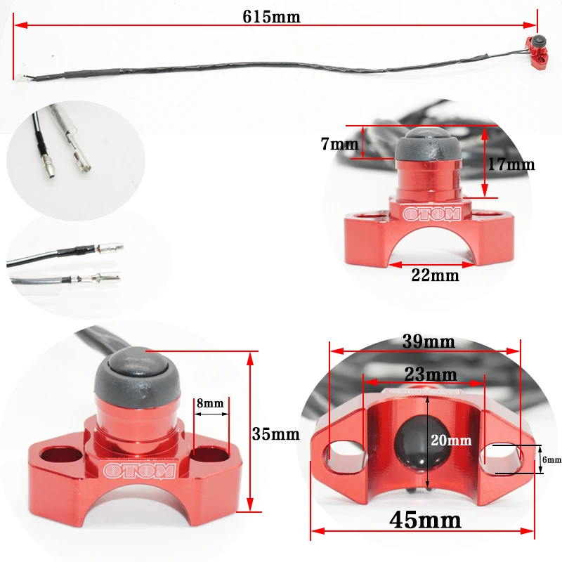 Модифицированный алюминиевый сплав мотоциклетный переключатель 22 мм руль универсальная Отдельная кнопка запуска