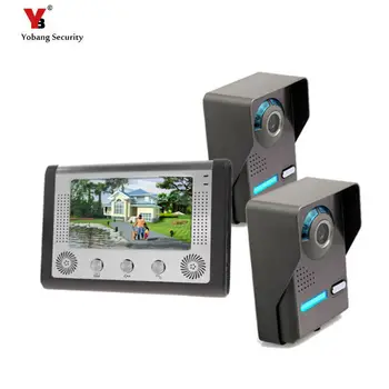 

Yobang Security freeship 7inch door intercom Door Station Door Bell phone video Intercom System Rain-proof two Outdoor Unit