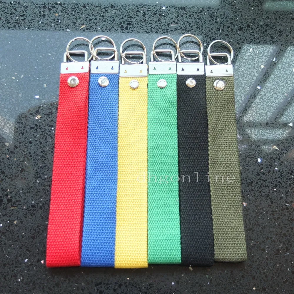 2 Pcs Cotton Key Fob Hardware Wrist Wristlets For Keychain Split Ring