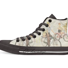 Je T'aime Mon Homme; Новинка; дизайнерская Повседневная парусиновая обувь; обувь на заказ; Прямая