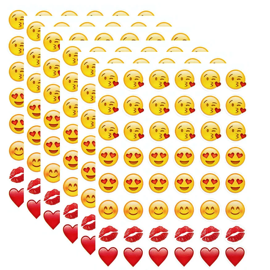 10 sheets red heart emoji sticker (48 Die Cut ) stickers Emojis For Mobile Phone Kids