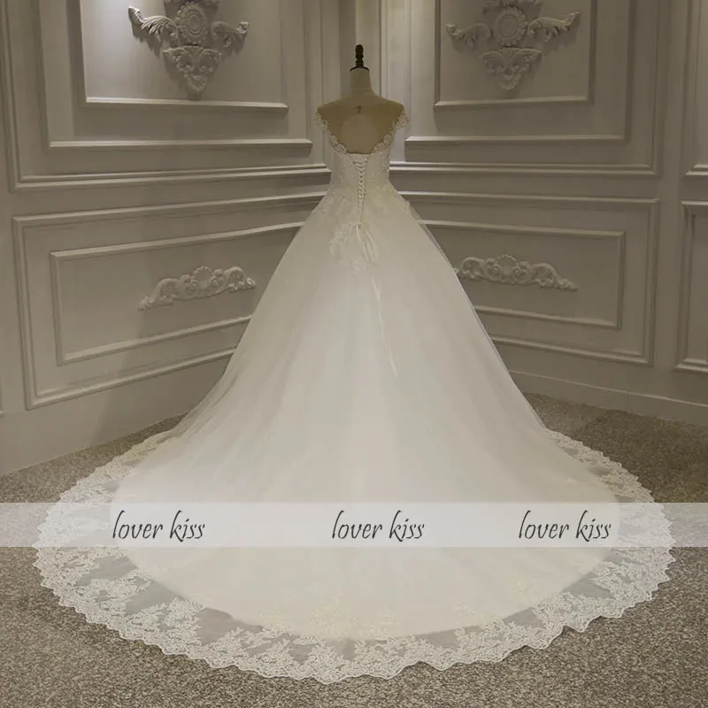 Lover Kiss Vestido De Noiva, свадебные платья из тюля, свадебное платье с рукавами-крылышками и жемчужинами на шнуровке, свадебные платья, gelinlik