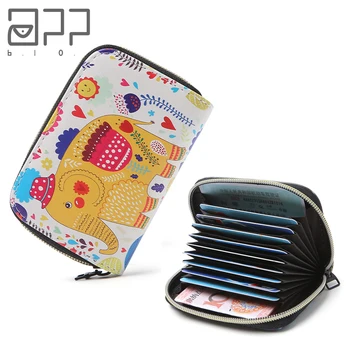 

APP BLOG Cute Cartoon Elephant Girl Women Zipper Credit ID Card Holder Case Wallet Extendable Bags Carteira Feminina Mujer 2019