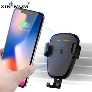 

XIN-MUM Phone Holder Car Wireless Charger Universal QI Wireless Car Charger for iPhone Samsung Xiaomi Huawei