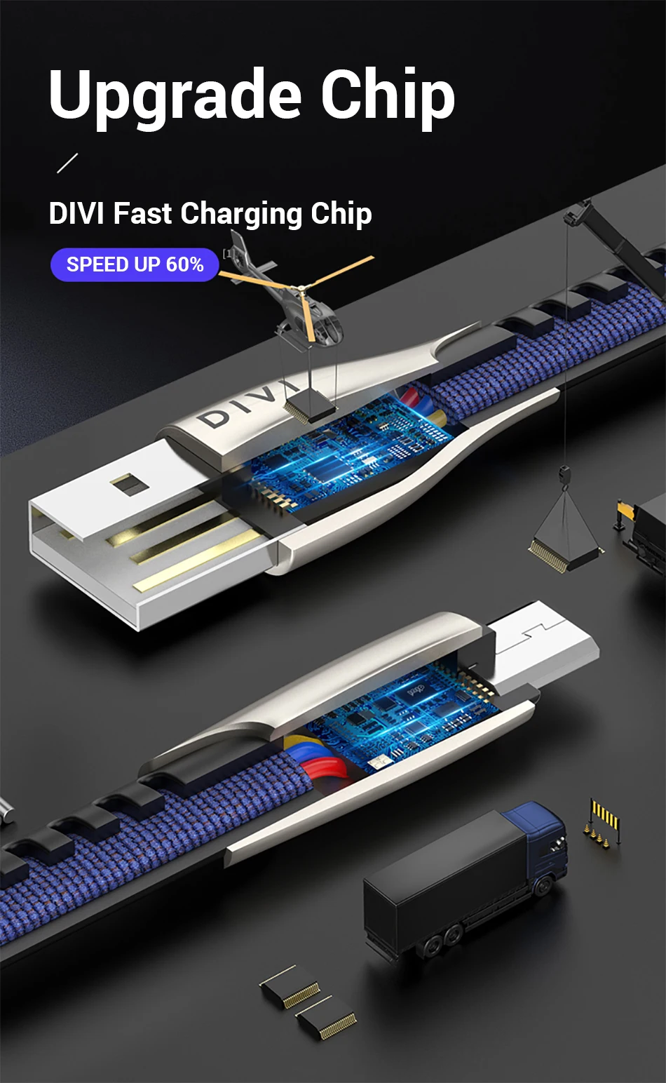 DIVI Micro USB кабель джинсовый плетеный шнур для быстрой зарядки и передачи данных кабель для зарядного устройства Microusb для samsung Xiaomi Android кабель для мобильного телефона