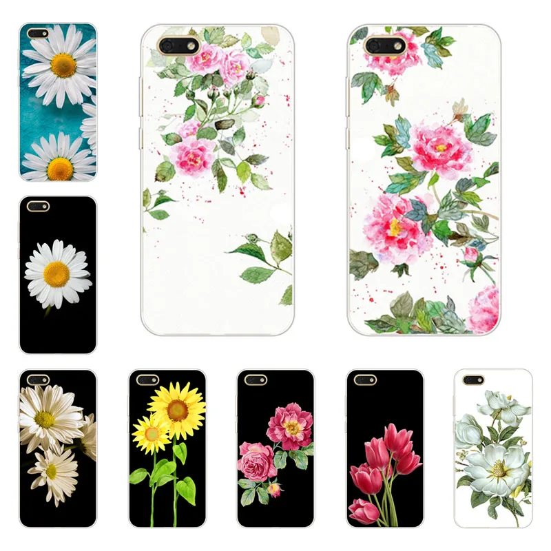 

huawei honor 7A Case,Silicon flowers Painting Soft TPU Back Cover for huawei honor 7A 5.45" Russia Version cases shell
