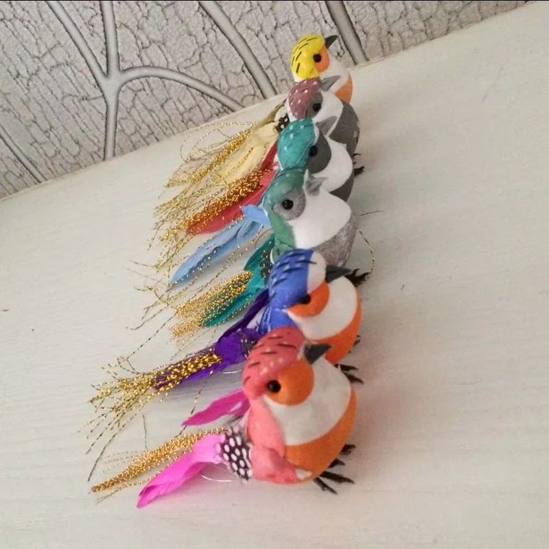 12*4*3,5 см/2 шт, 6 цветов декоративные поддельные пенные перья птица искусственный орнамент птицы с когтями для домашнего декора, Рождество, свадьба