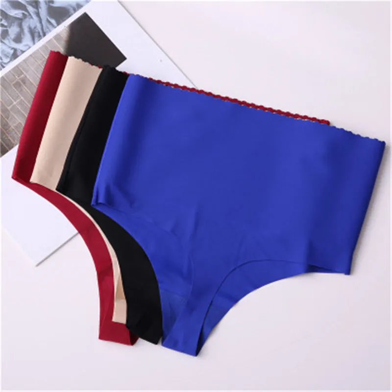 One-piece Pure Color Sexy Seamless Comfortable G-string Pants Breathable Ladies High Waist Pressure Side Briefs |
