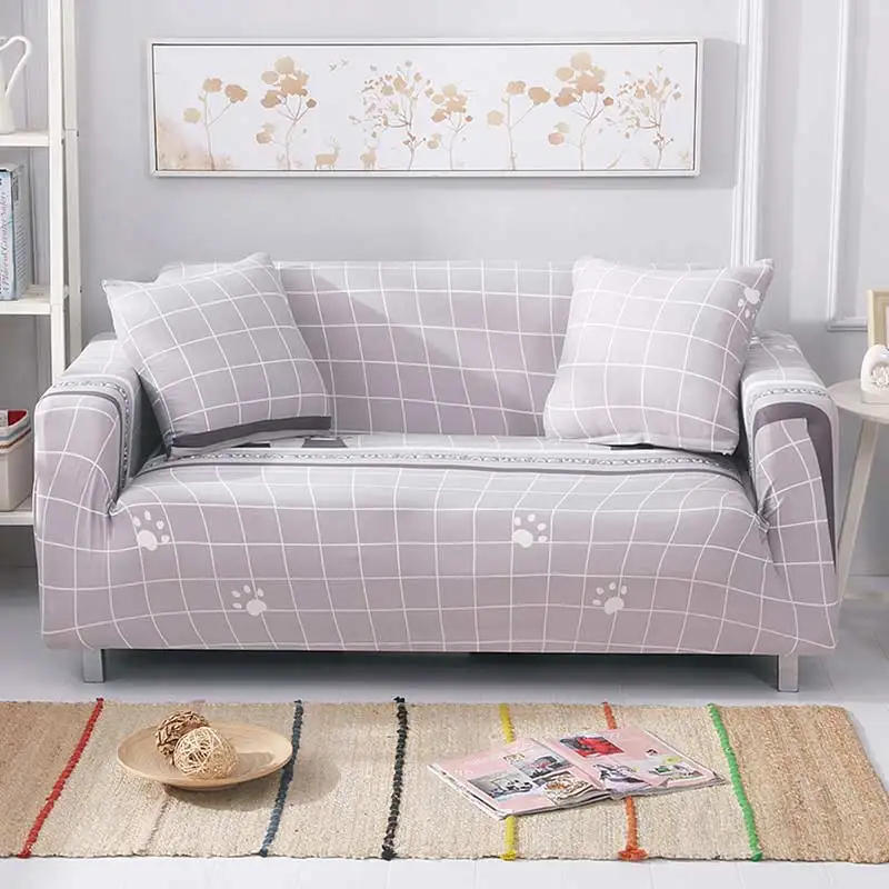 Простая линия серый белый диван Чехлы мультфильм печатных диван для оформления дома крышка гостиной угловой стрейч диван мебель части - Цвет: WXYFangDongDeMao