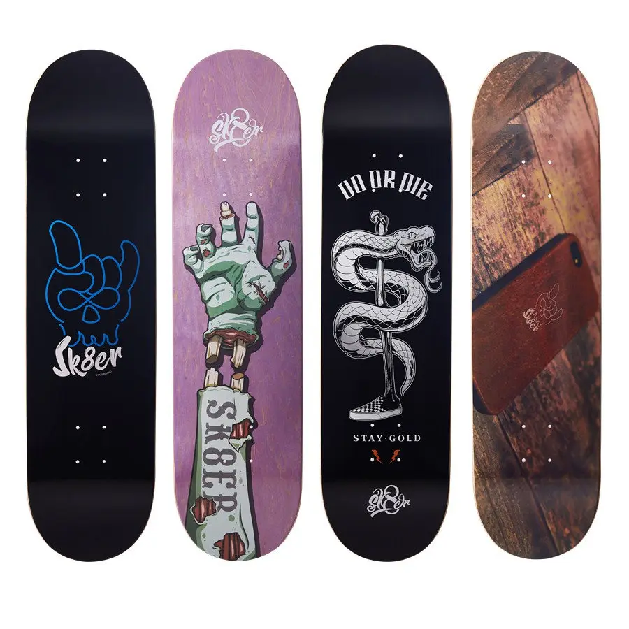 SK8ER Canadian Skateboard Decks 8/8.125/8.25 Quality 8 Layers Canadian Maple Skate Deck For