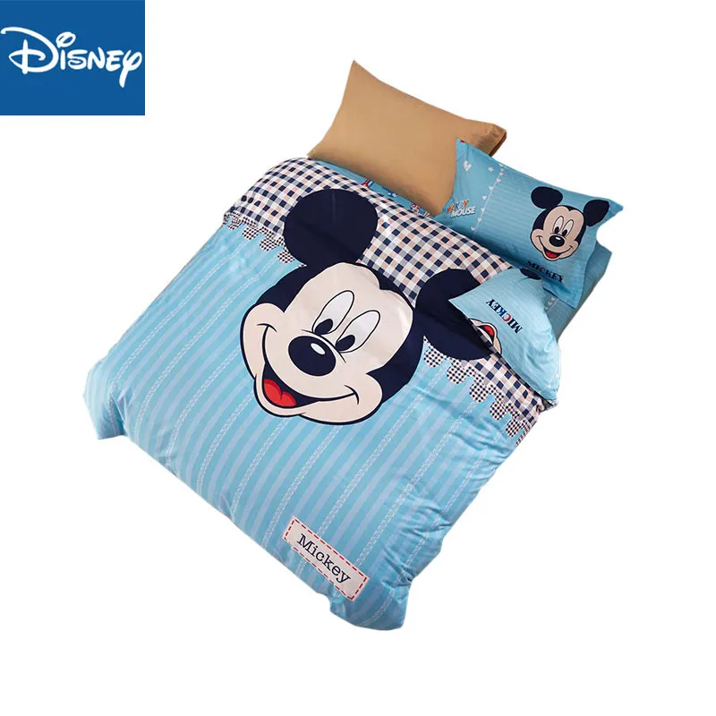 

Disney mickey mouse bedding sets for kids bed decor full size duvet covers twin bedspread fitted sheet 3-5pcs free shipping blue