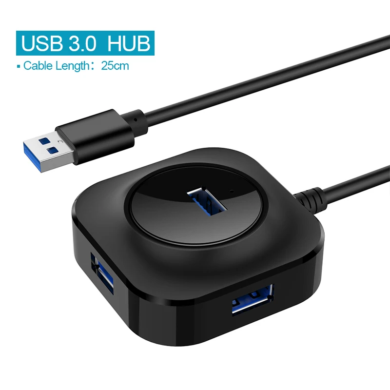 Usb-хаб Мульти USB разветвитель 3,0 концентратор Micro USB 2,0 концентратор внешний 4 порта для компьютера аксессуары ПК ноутбук - Цвет: USB 3.0 Cable 25cm