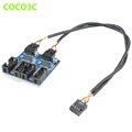 Goshyda 9 Pin USB Header Extension Cable Card 1 to 4 USB2.0 Hub Connector Built in Magnet Foot Pad Goshyda 9 Pin USB Header Extension Cable Card 1 to 4 USB2.0 Hub Connector Built in Magnet Foot Pad