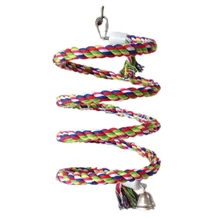 Nova 160cm longo papagaio pássaros brinquedos, animais de estimação, papagaio, corda de pé, decoração, gaiola, escalada, brinquedo, papagaio, pássaro, gaiola brinquedos corda sino