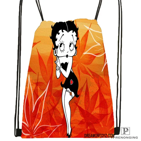 Изготовленная на заказ Betty Boop походная сумка на шнурке для мужчин и женщин милый рюкзак для детей(черная спинка) 31x40 см#180531-01-44 - Цвет: Drawstring Backpack