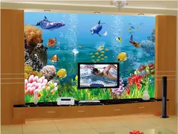 Заказ росписи 3d обои подводный рыбки декорации Home Decor Живопись 3D настенные фрески обои для гостиной стен 3 D