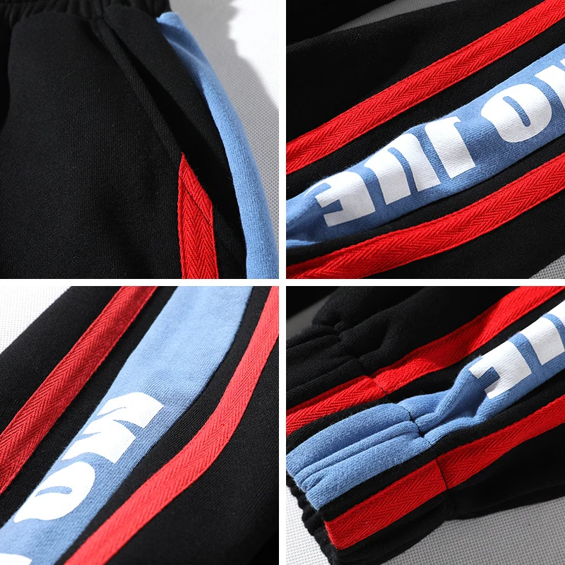 Fashion Casual Men's Pants Pants Spring And Autumn New M-2XL Stitching Loose Casual Pants Three-color Personality Youth Popular