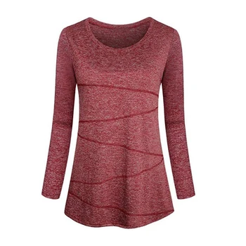 

Women Long Sleeve Round Neck Slim Fit Tops Activewear Sports T-shirt