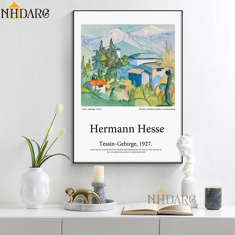 Hermann Hesse Tessin Gebirge Картина на холсте пейзаж Постер поп арт украшение Настенная