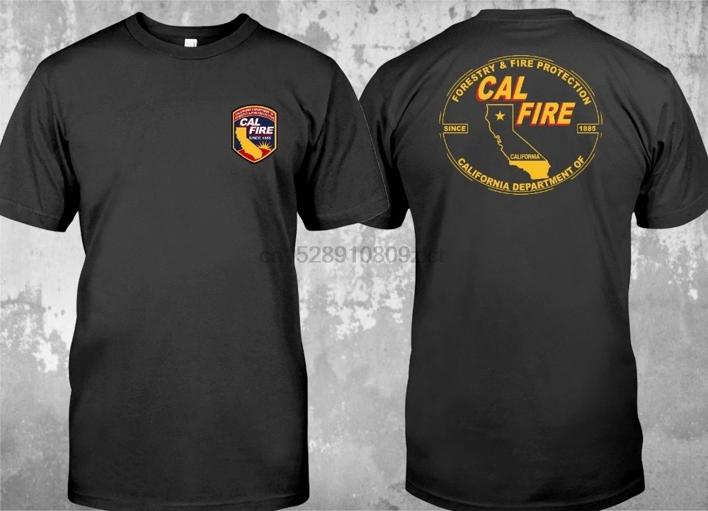 

New California Fire Department Cal Fire Fighter Logo Custom Men T-Shirt Men Designer Clothes O-Neck Style Hip-Hop Tees Shirts