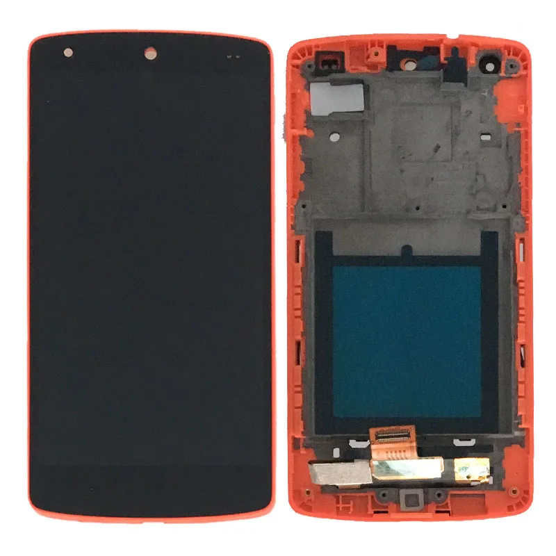 Red LCD Display Touch Digitizer Assembly + Frame For LG Google Nexus 5 D820 D821 5pcs lot 100% original new display screen lcd assembly with frame for lg nexus 5 d820 d821 lcd black